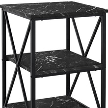 Load image into Gallery viewer, 26" Square End Table With Two Shelves - Black