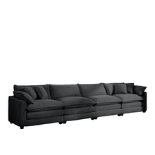 Load image into Gallery viewer, Modern Upholstered 4 Seater Fabric Sofa With Arm And Throw Pillows