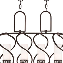 Load image into Gallery viewer, Four Light Metal Dimmable Chandelier With Shades - Bronze / Opal