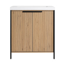 Load image into Gallery viewer, Modern Freestanding Bathroom Vanity With Resin Sink & Soft Close Cabinet Doors