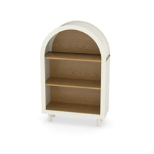 Load image into Gallery viewer, Arched Small Bookcase, Storage Cabinet, Bookshelf With 3 Shelves For Living Room - Oak / White