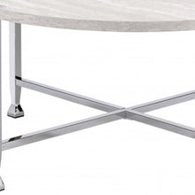 Load image into Gallery viewer, Round Coffee Table - Chrome And White Oak