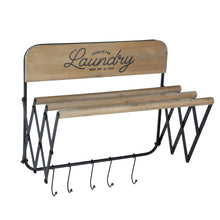 Load image into Gallery viewer, Laundry Rack With Accordion Design - Brown / Black - Black Brown