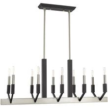 Load image into Gallery viewer, 25" Ten Light Dimmable Chandelier With Shades - Nickel
