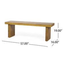 Load image into Gallery viewer, Nahanni - Rustic Acacia Wood Bench With Slat Design - Natural