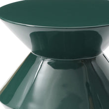 Load image into Gallery viewer, Wood Round Top Geo Pedestal End Table - Green