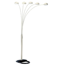 Load image into Gallery viewer, Five Light Arc Floor Lamp With White Dome Shade - White