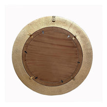 Load image into Gallery viewer, 36" Round Aluminum Ribbed Edge Framed Accent Mirror - White / Gold