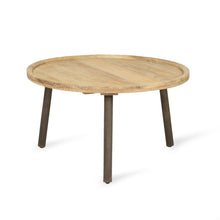Load image into Gallery viewer, Round Coffee Table With Tray Edge Design - Natural / Black