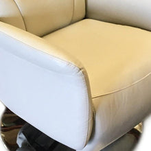 Load image into Gallery viewer, Tufted Genuine Leather Power Swivel Recliner - Light Gray