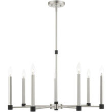 Load image into Gallery viewer, Seven Light Dimmable Chandelier With Shades - Nickel