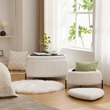 Load image into Gallery viewer, Upholstered Storage Ottoman Set With Reversible Lid