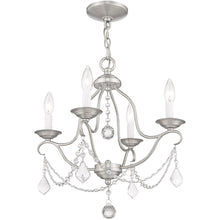 Load image into Gallery viewer, 18" Four Light Metal Dimmable Chandelier With Shades - Nickel