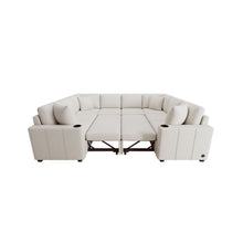 Load image into Gallery viewer, Modern U-Shaped Sectional Sofa Convertible Pull-Out Sofa Bed With USB Ports And Cup Holders