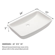 Load image into Gallery viewer, Rectangular Vessel Bathroom Sink - White