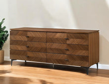 Load image into Gallery viewer, Manufactured Wood Six Drawer Double Dresser 63" - Walnut