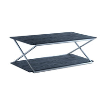 Load image into Gallery viewer, Stainless Steel Coffee Table With Shelf - Black And Silver
