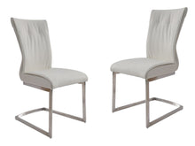Load image into Gallery viewer, Dining Side Chairs Upholstered (Set of 2) - White / Silver