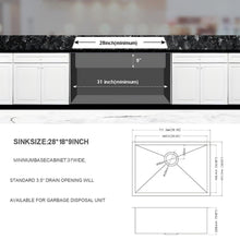 Load image into Gallery viewer, Undermount Stainless Steel Kitchen Sink, Deep Single Bowl Basin