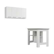 Load image into Gallery viewer, 41" Wood Kitchen Island Set With Storage - Black / White