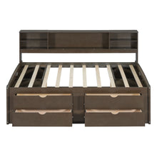 Load image into Gallery viewer, Daybed With 2 Bedside Cabinets, Upper Shelves And 4 Drawers