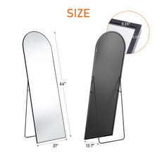 Load image into Gallery viewer, 64'' Aluminum Arch Freestanding Framed Standing Mirror - Black