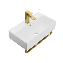 Load image into Gallery viewer, Wall Mounted Rectangular Bathroom Sink With Towel Bar