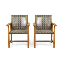 Load image into Gallery viewer, Outdoor Dining Chair Acacia Wood Frame (Set of 2)