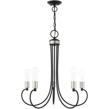 Load image into Gallery viewer, 26" Five Light Dimmable Chandelier With Shades - Black