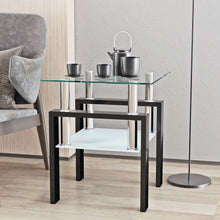 Load image into Gallery viewer, Modern Tempered Glass Tea Table, End Square Table For Living Room