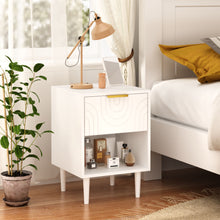 Load image into Gallery viewer, Nightstand With 1 Drawer And Open Shelf - White