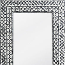 Load image into Gallery viewer, 36" Geometric Mosaic Capiz Shell Framed Accent Mirror - White