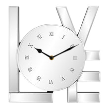 Load image into Gallery viewer, Mirrored Love Wall Clock - Silver
