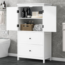 Load image into Gallery viewer, Bathroom Storage Cabinet With 2 Doors And Drawers, Adjustable Shelf