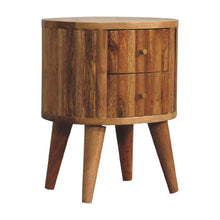 Load image into Gallery viewer, 18" Solid Wood Oval Two Drawer Nightstand - Natural