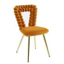 Load image into Gallery viewer, Modern Chair With Iron Tube Legs, Soft Cushions And Comfortable Backrest, Suitable For Dining Room, Living Room, Cafe, Hairball Back