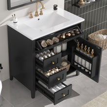 Load image into Gallery viewer, Modern Bathroom Vanity With Sink, 3 Drawers And Adjustable Shelf