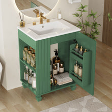 Load image into Gallery viewer, Classic Retro Bathroom Vanity With Sink, Door Shelf, Side Open Storage Frame