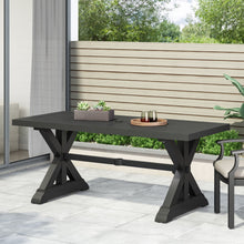 Load image into Gallery viewer, Modern Outdoor Dining Table With X Shaped Legs, Umbrella Hole