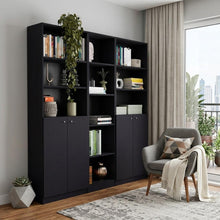 Load image into Gallery viewer, Five Tier Bookcase With Four Doors (546354) - Black