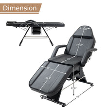 Load image into Gallery viewer, Massage Salon Tattoo Chair With Two Trays Esthetician Bed With Hydraulic Stool, Multi-Purpose 3-Section Facial Bed Table, Adjustable Beauty Barber Spa Beauty Equipment