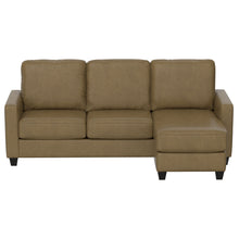 Load image into Gallery viewer, 2 Piece Sofa With Chaise, Comfortable Seating For 3, Tapered Feet, USB Charging Console - Brown