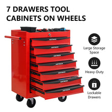 Load image into Gallery viewer, Rolling Metal Tool Chest With Drawers, Steel Storage Cabinet With Ball Bearing Slides