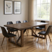 Load image into Gallery viewer, 84" Wood Sled Base Dining Table - Dark Brown