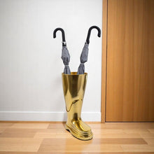 Load image into Gallery viewer, Firefighter Boot Umbrella Stand - Gold