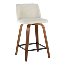 Load image into Gallery viewer, Toriano - Contemporary Fixed Height Counter Stool Swivel With Square Footrest (Set of 2)
