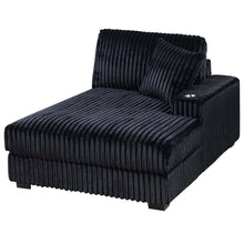 Load image into Gallery viewer, 1 Piece Right Arm Facing Chaise With Cup Holder Only Modular Piece Texture Upholstered Living Room Furniture - Black