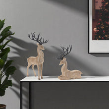 Load image into Gallery viewer, Poly Deer Figurine (Set of 2) - Brown / Black