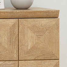 Load image into Gallery viewer, Boho Handcrafted Mango Wood Storage Cabinet With Iron Legs - Sandblasted Oak