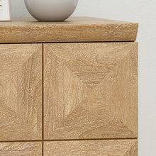 Load image into Gallery viewer, Boho Handcrafted Mango Wood Storage Cabinet With Iron Legs - Sandblasted Oak